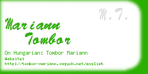 mariann tombor business card